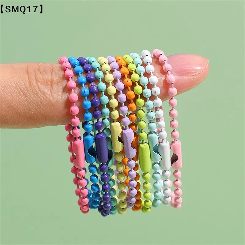 100pcs Ball Bead Chains Fits Key Chain/Dolls/Label Hand Tag Connector For DIY Bracelet Jewelry Making Accessorise 10cm【SMQ】