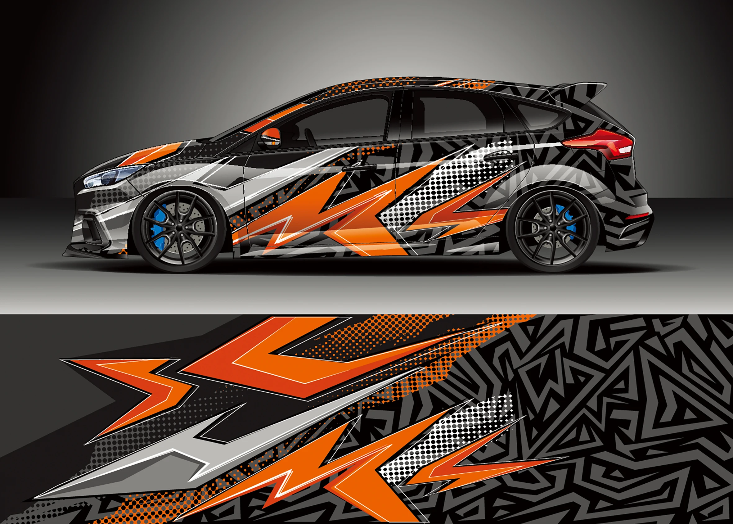 

Cool Sports Abstract Racing Wrap Sticker Design Sports Car Sports Color Changing Film Car Vinyl Full Car Sticker