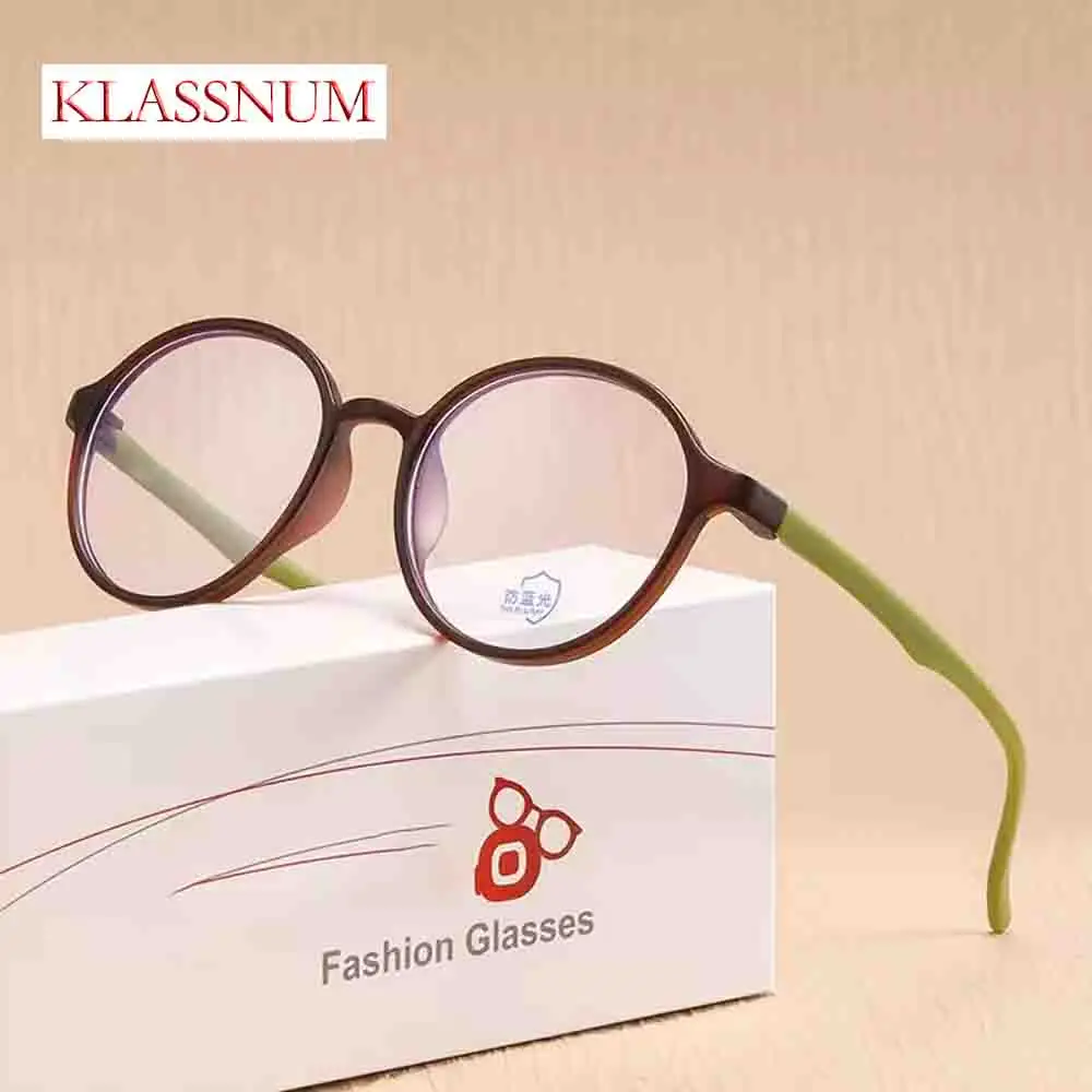 Trend Round Computer Reading Glasses Women Plastic Hyperopia Presbyopia Eyeglasses Fashion Clear Lens Prescription Eyewear