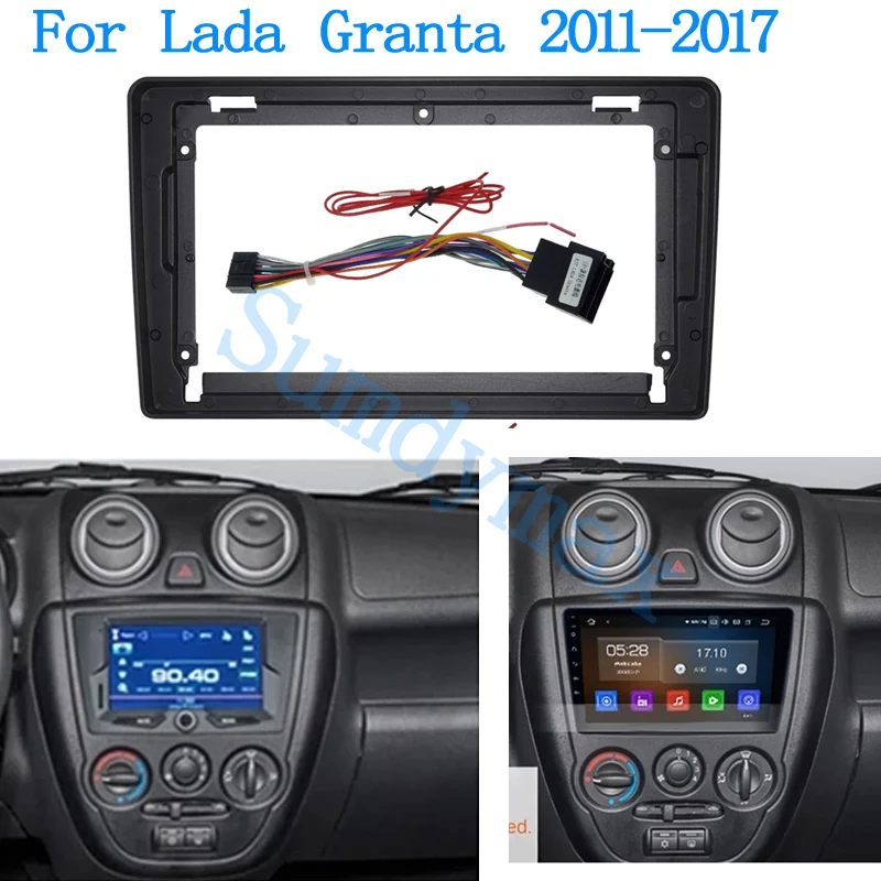 

9-дюймовый радиоприемник, подходящий для Lada Granta 2011-2017, кабель стерео панели, GPS-рамка, комплект крепления на приборной панели, рамка, автомобильные аксессуары