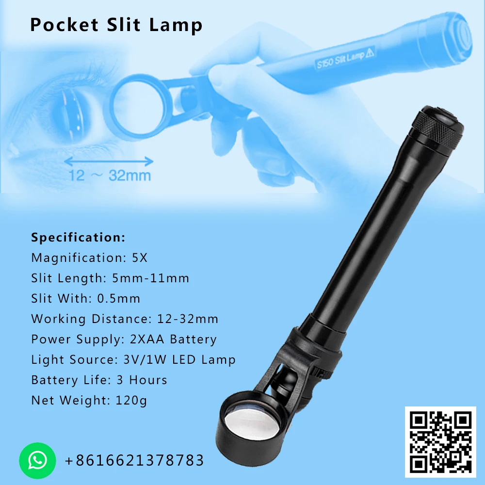 Handheld Pocket Slit Lamps Optical Ophthalmic Equipment Portable Hand Held LED Slit Lamp Microscope Suitable For Vet Pets