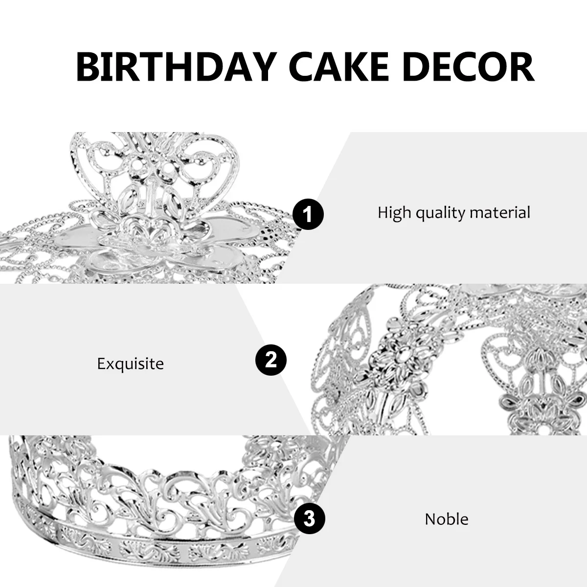 

1Pcs Luxury Crown Cake Decor Birthday Cake Topper Gold Food Pick for Themed Parties Baptism Wedding Celebration