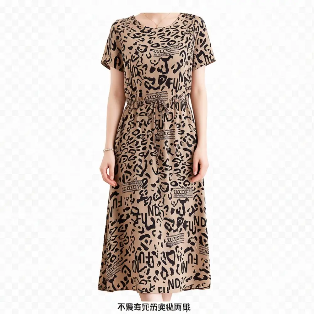 Women Summer Casual Dress Floral Print Short Sleeve Loose Fit Breathable Soft Plus Size Elegant Daily Comfortable Wear