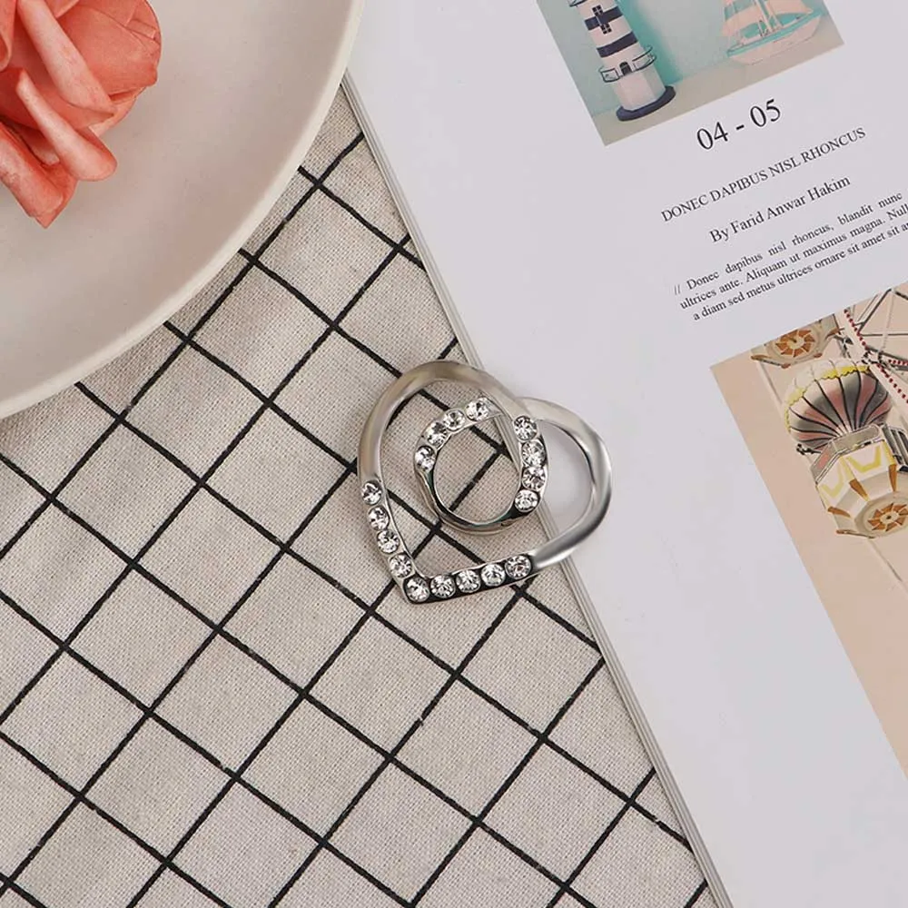 Fashion Heart Scarf Clip Holder Simple Metal Shirt T-Shirt Buckle For DIY Decorative Buckle Ring Clip Jewelry Gift