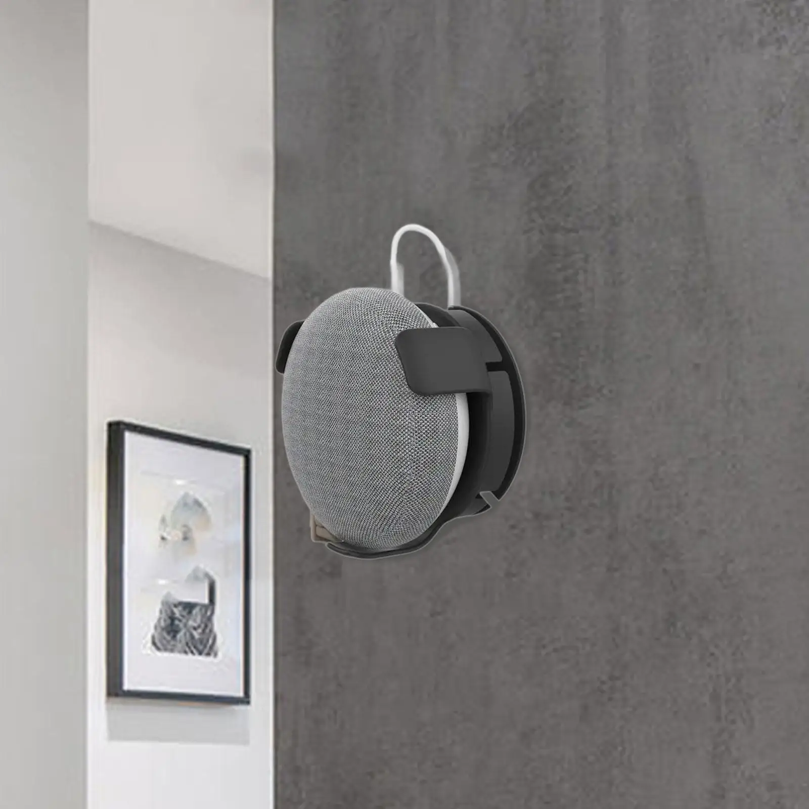 Wall Mount Speaker Accessory Bracket for Smart Home with Charging Port Cable Organization Wear Resistant ABS Utility Holder