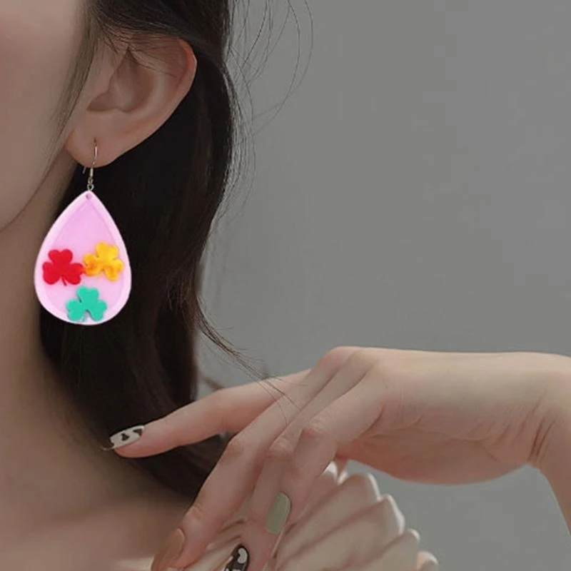E56A Silicone Earrings Mold Epoxy Resin Mould Jewelry Casting Tool Keychain