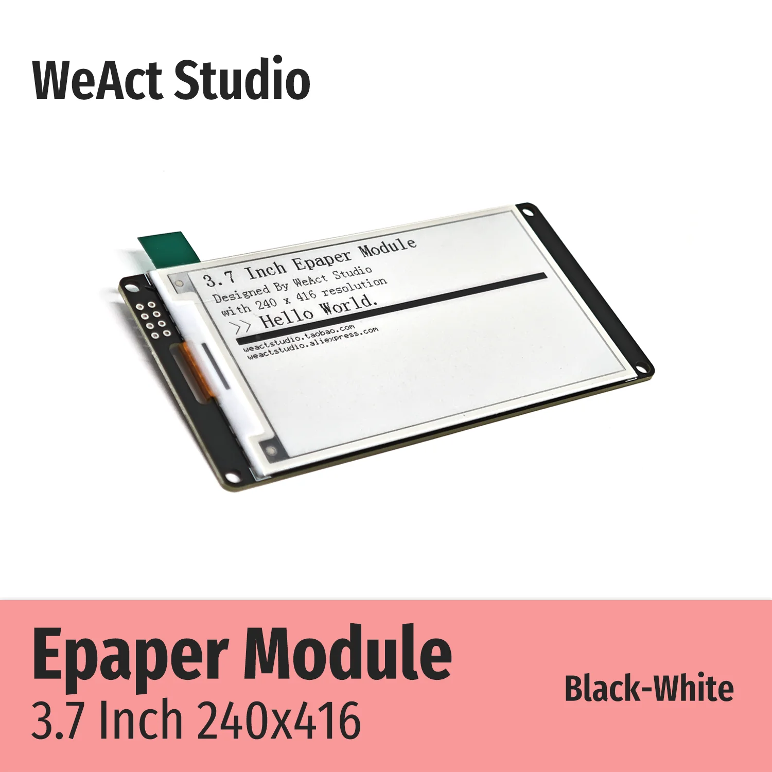 

WeAct 3.7'' 3.7 Inch Epaper Module E-paper E-Ink EInk Display Screen SPI Black-White Black-White-Red