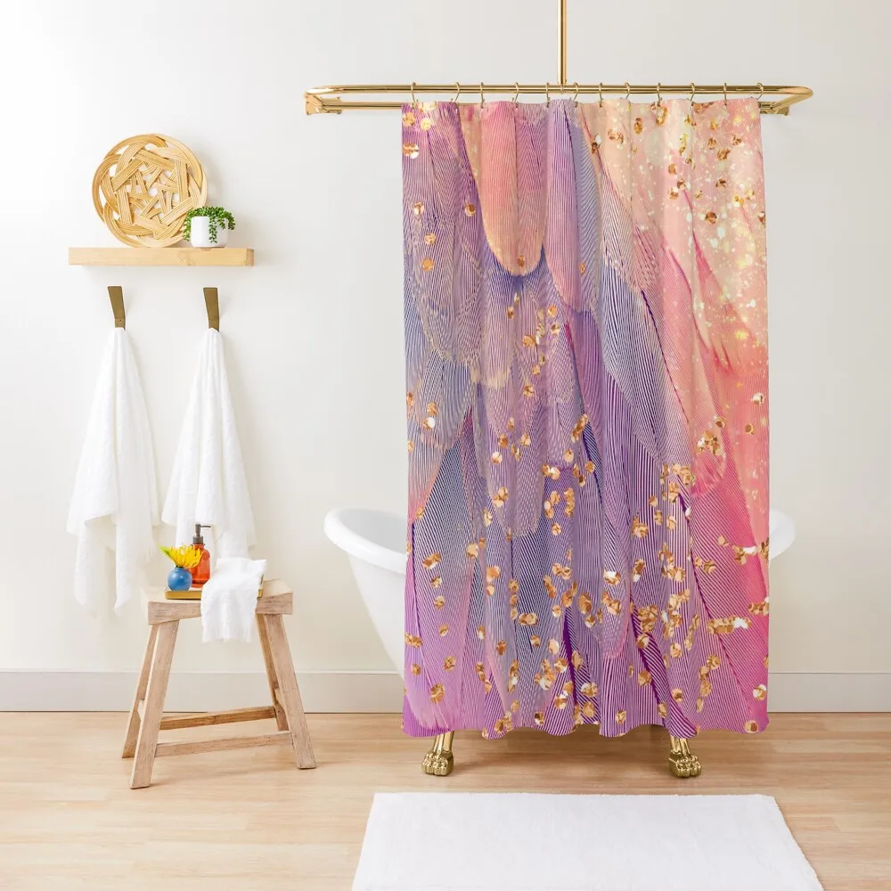 

Dreamland, candy colors fantasy feathers Shower Curtain Window Luxury Bathroom Shower Curtain