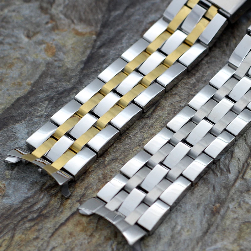 For Tissot 1853 PRC200 T17 T461 T055 T014 woman Men Fold Clasp Strap Watch Stainless Steel Watch Band Chain 19mm 20mm