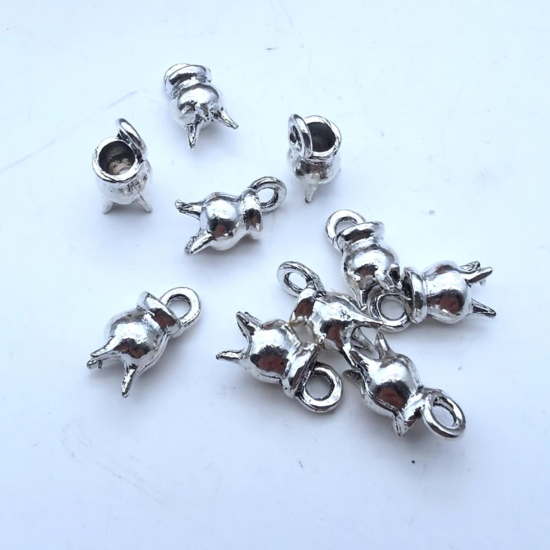 10pcs 3 Colors Halloween Witch Cauldron Cooking Pot Censer Charm Metal Charms For Jewelry Making 9x12mm