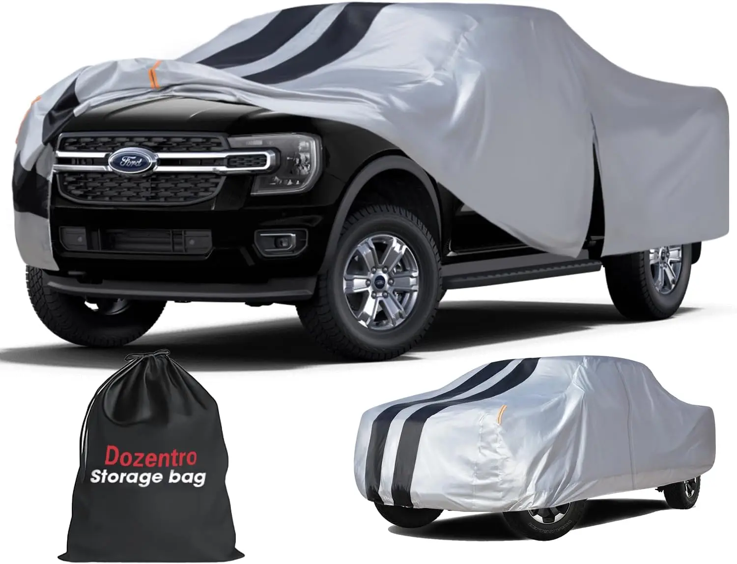 

Custom Fit Truck Cover for Ford Ranger 2019-2026 Super/Crew Cab Short Bed with Door Zipper, Waterproof All-Weather Protection