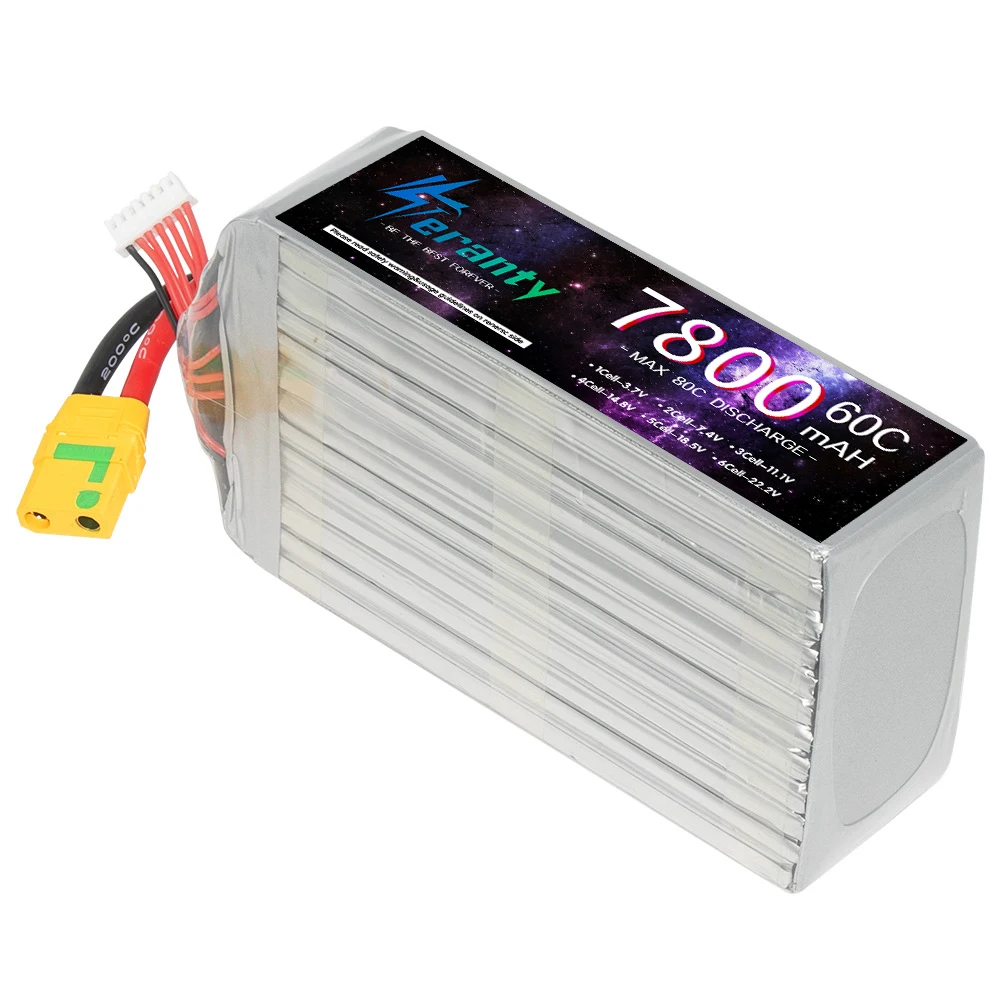 TERANTY 6S 22.2V 7800mAh 60C LiPo Battery For RC Car Boat Drones Quadcopter Helicopter Spare Parts With T XT60 EC5 TRX XT90 EC8