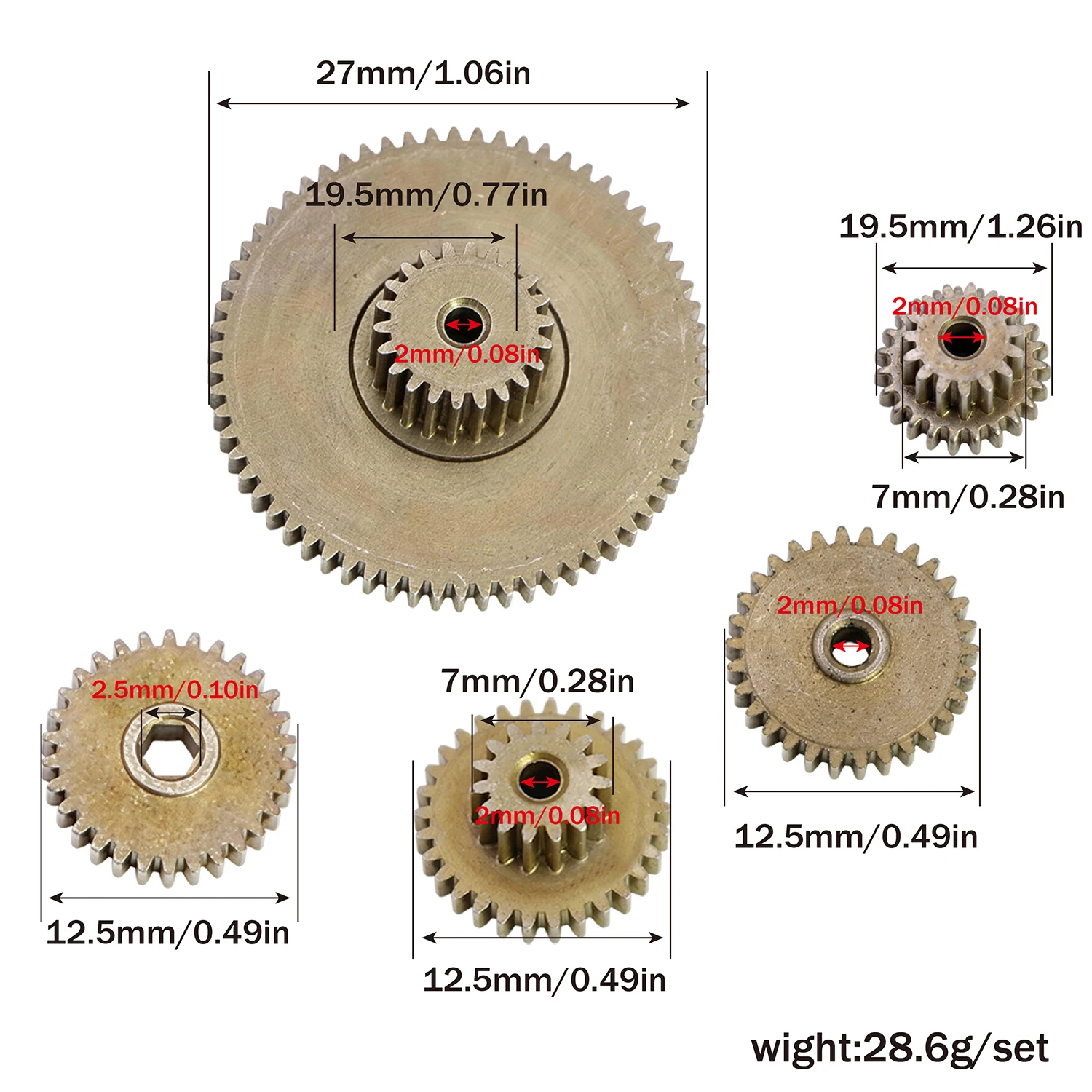 Metal Complete Transmission Gearbox Gears Set, RC Upgrade Spare Parts Fit 1/18 MJX H18P HYPER GO Remote Control Car - view 6