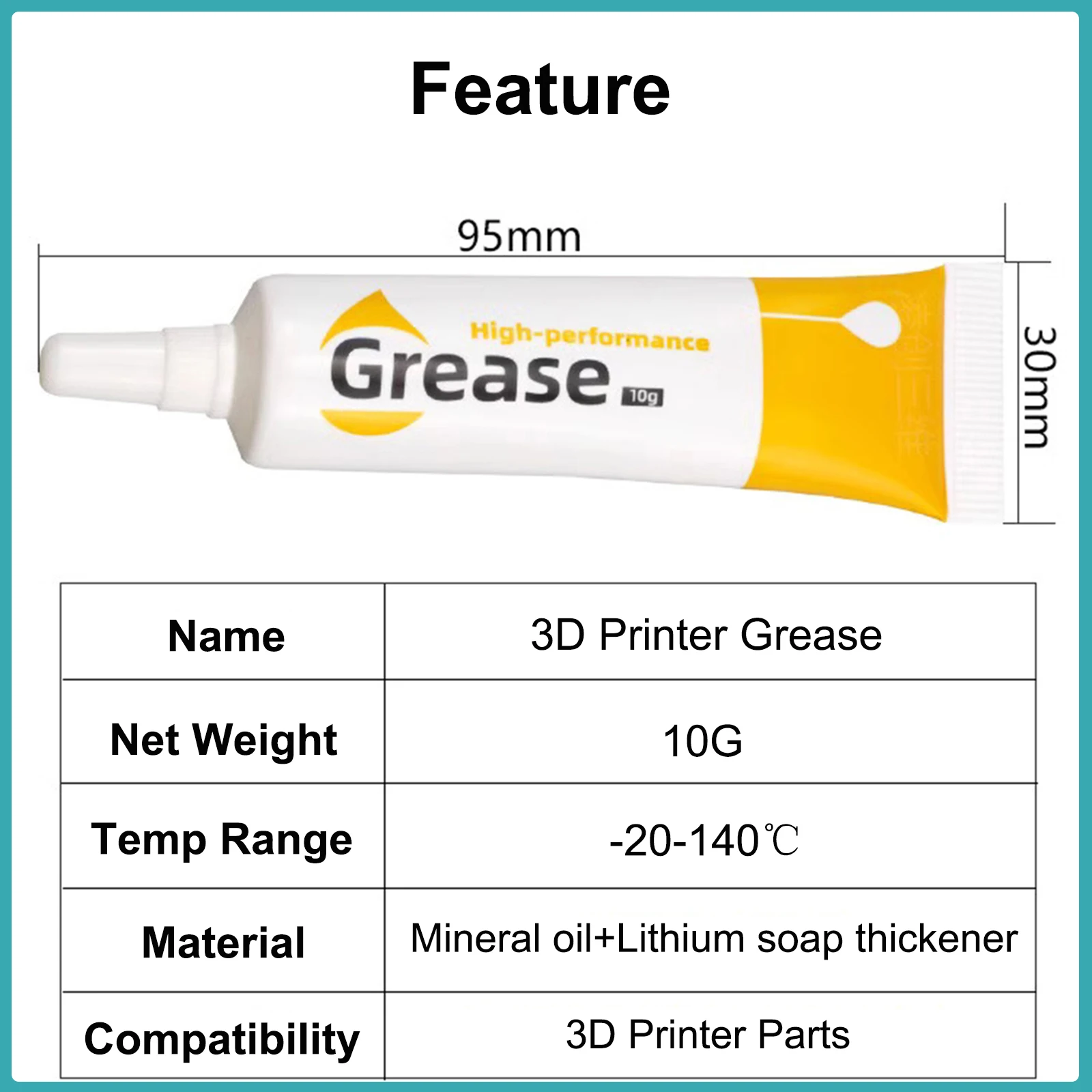 زيت تشحيم شحم الطابعة ثلاثية الأبعاد، يقلل من الضوضاء بشكل جيد لملحقات الطابعة ثلاثية الأبعاد Creality Ender3 Bambu Lab P1 X1 Elegoo Anycubic #4