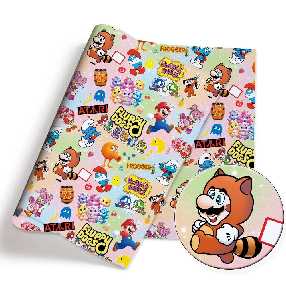 Mario game Fabric140*50cm Handmade Sewing Patchwork Quilting Baby Dress Home Sheet Printed Fabric Fabric Sewing Kids