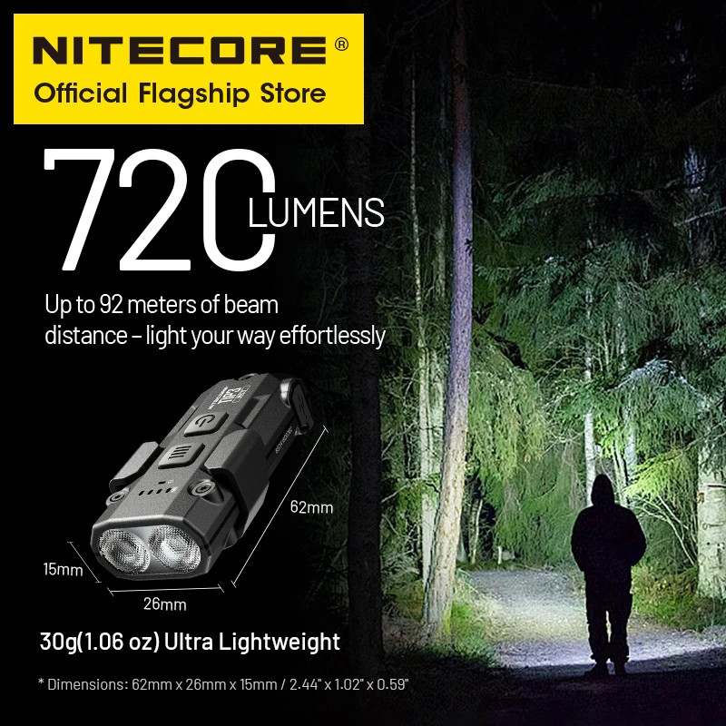 NITECORE TIP3 EDC Keychain Light 720 Lumens Mini USB-C Rechargeable Flashlight Multiple Color Temperatures 30g Ultra Lightweight
