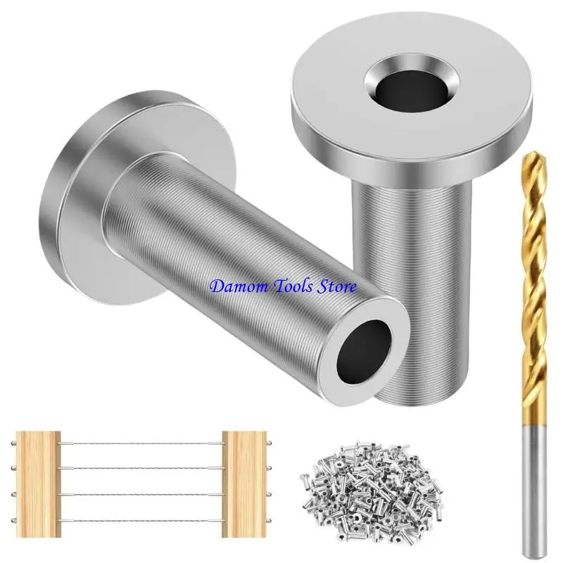 57BE Steel Cable Railing set Sleeves Cable Protector for Wood Post Balustrade Systems