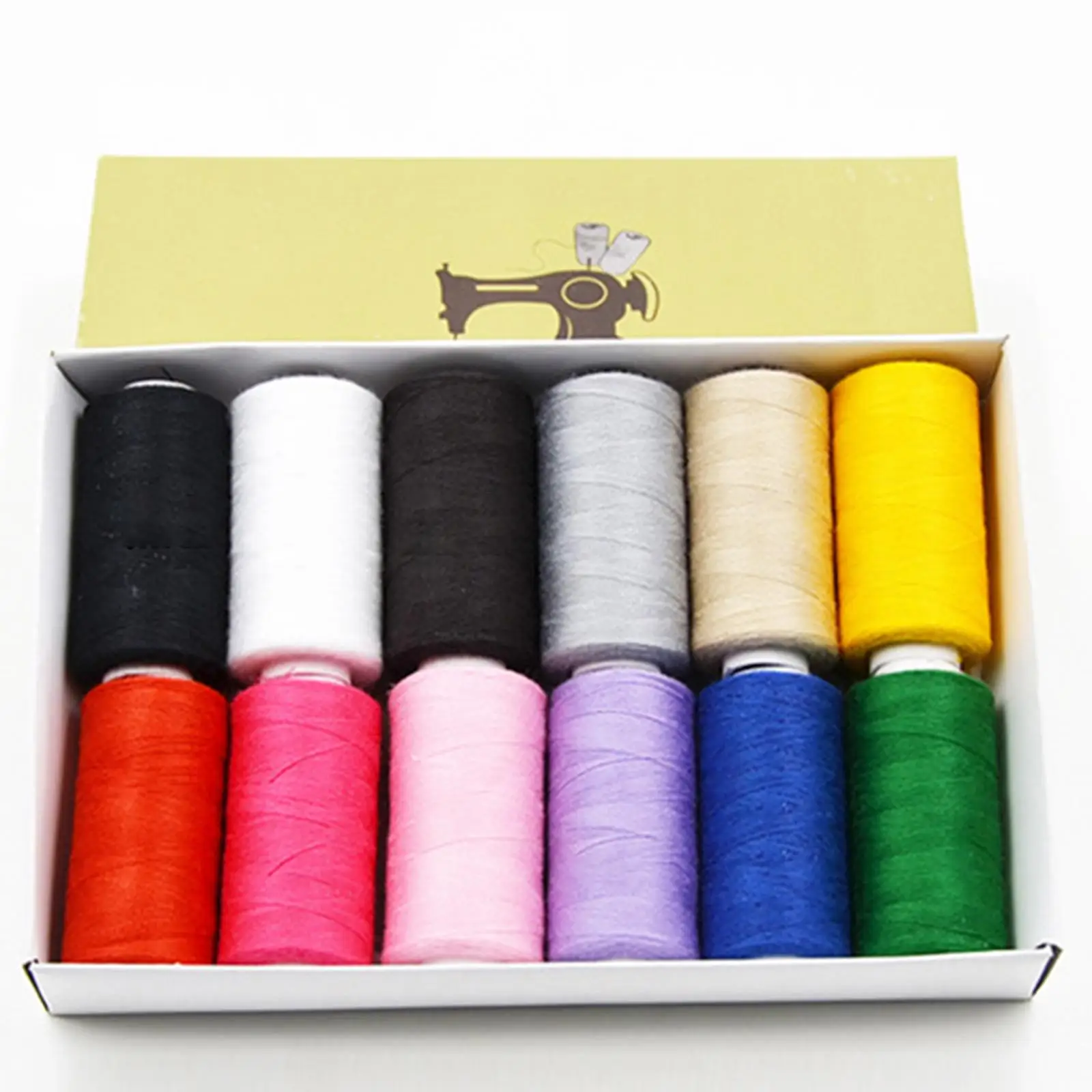 12Pcs/Set Sewing Threads Set Polyester 12 Colors 383 Yards Per Spool for Embroidery Sewing Machine Hand Sewing Quilting