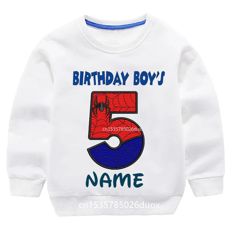 New 2024 Spring Winter Kid 2 3 4 5 6 7 8 9 Years Marvel Spiderman Gril Sweatshirt Spiderman Birthday Personalize Name Boy Hoodie