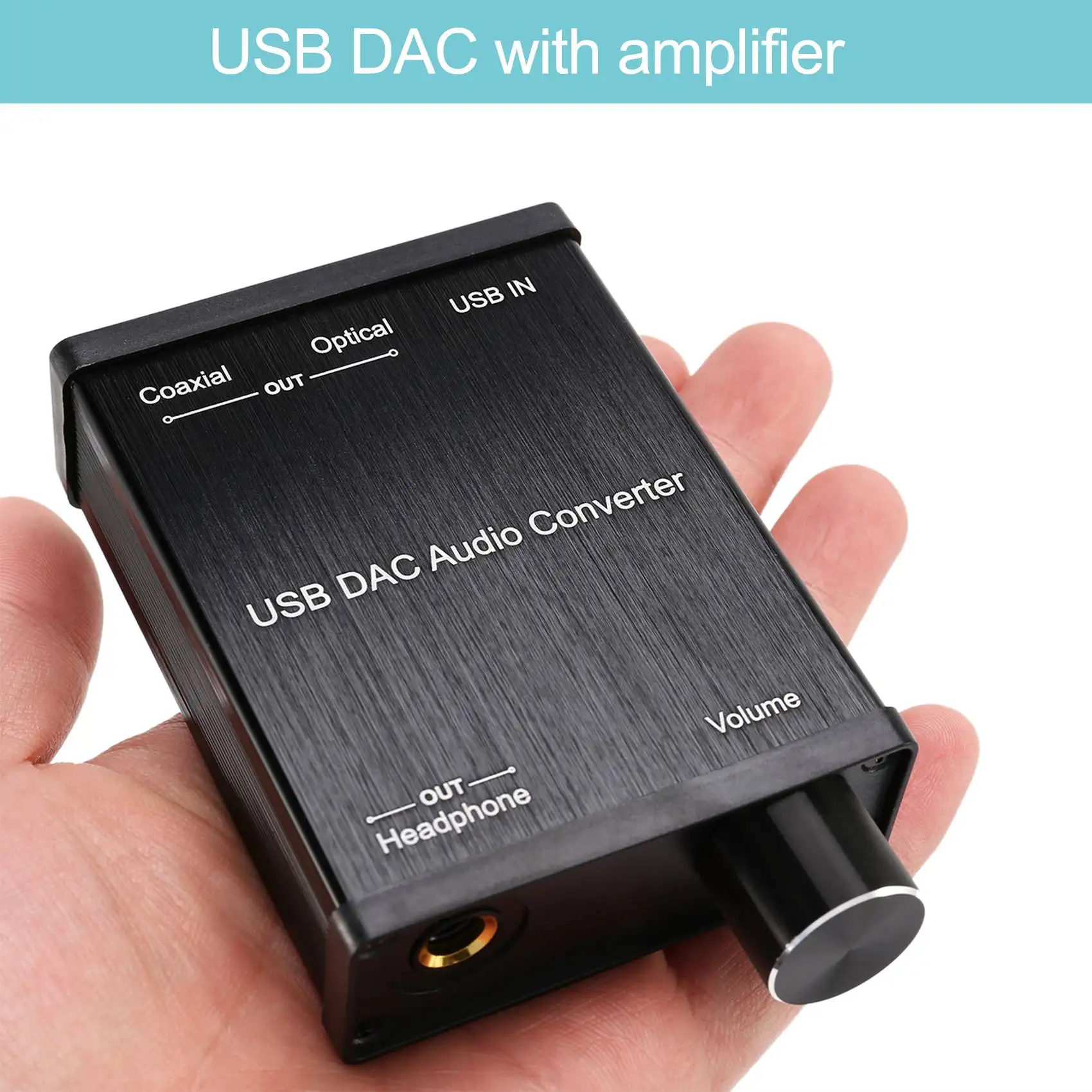 DT21 USB DAC Audio Converter USB to Coaxial S/PDIF Optical 3.5mm 6.3mm Headphone Amplifier for Windows for Mac for PS4
