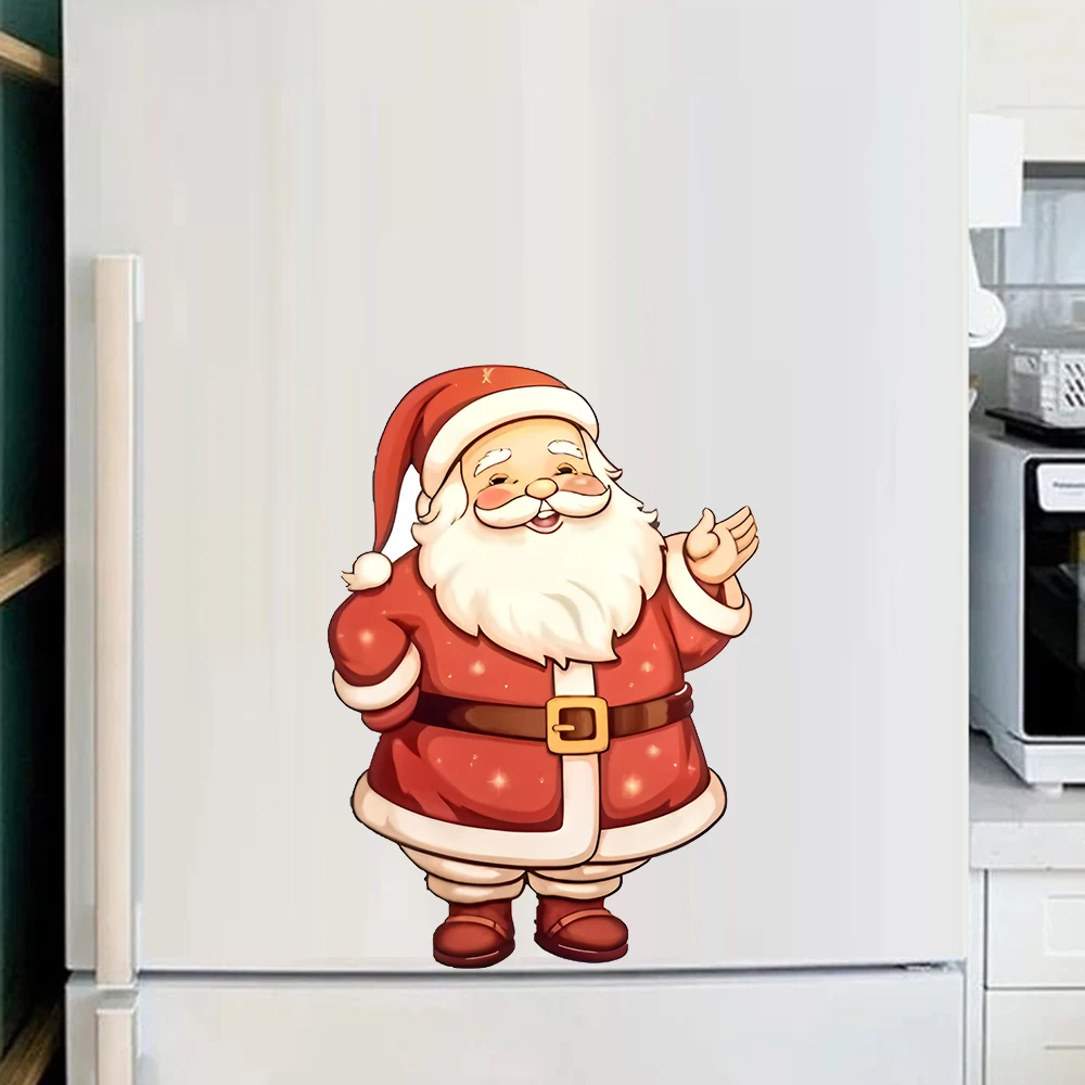 OZ3803#Santa Claus Gives Gifts Waterproof vinyl material, ideal for toilets, homes, refrigerators, windows, wall decorations