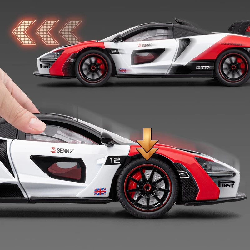 1:24 McLaren Senna GTR Carro de corrida de alta simulação Diecast Car Modelo de liga de metal Carro coleção de brinquedos infantis presentes