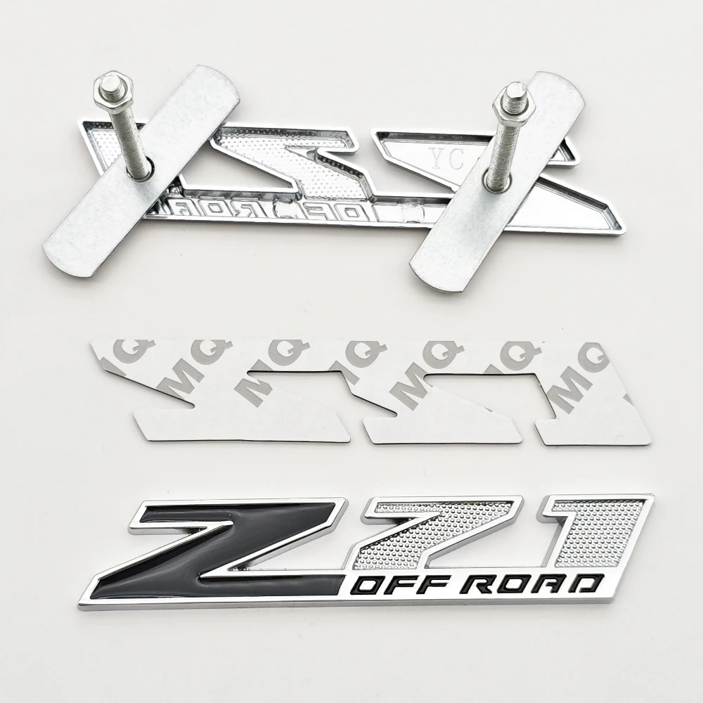 3D Metal Z71 OFF ROAD Logo Front Grill Emblem Car Sticker Fender Trunk Badge Decal For Chevrolet Silverado Colorado Accessories