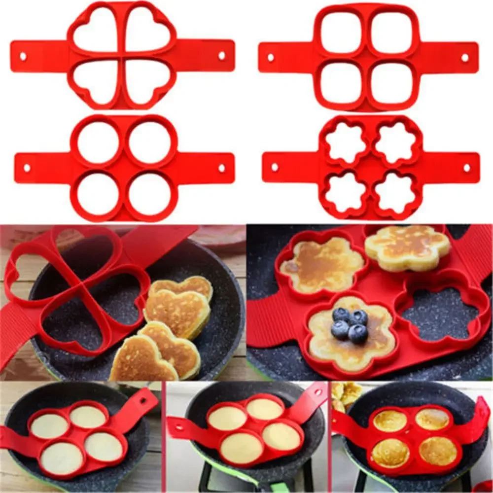 Anillo para hacer tortitas de huevo, molde antiadherente para hacer tortitas, cocina de silicona para huevos fritos, molde para tortilla, accesorios para hornear en la cocina