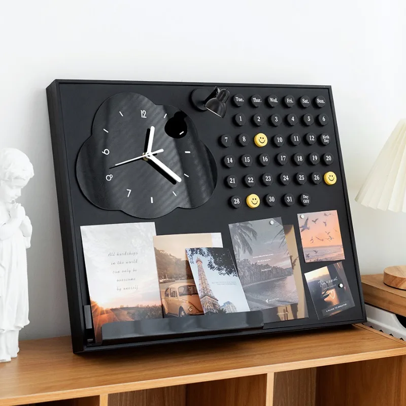 

Nordic Circuit Breaker Cover with Clock Magnetic Chalkboard Art for Power Switch Creative Wall Organizer Home Decor Painting