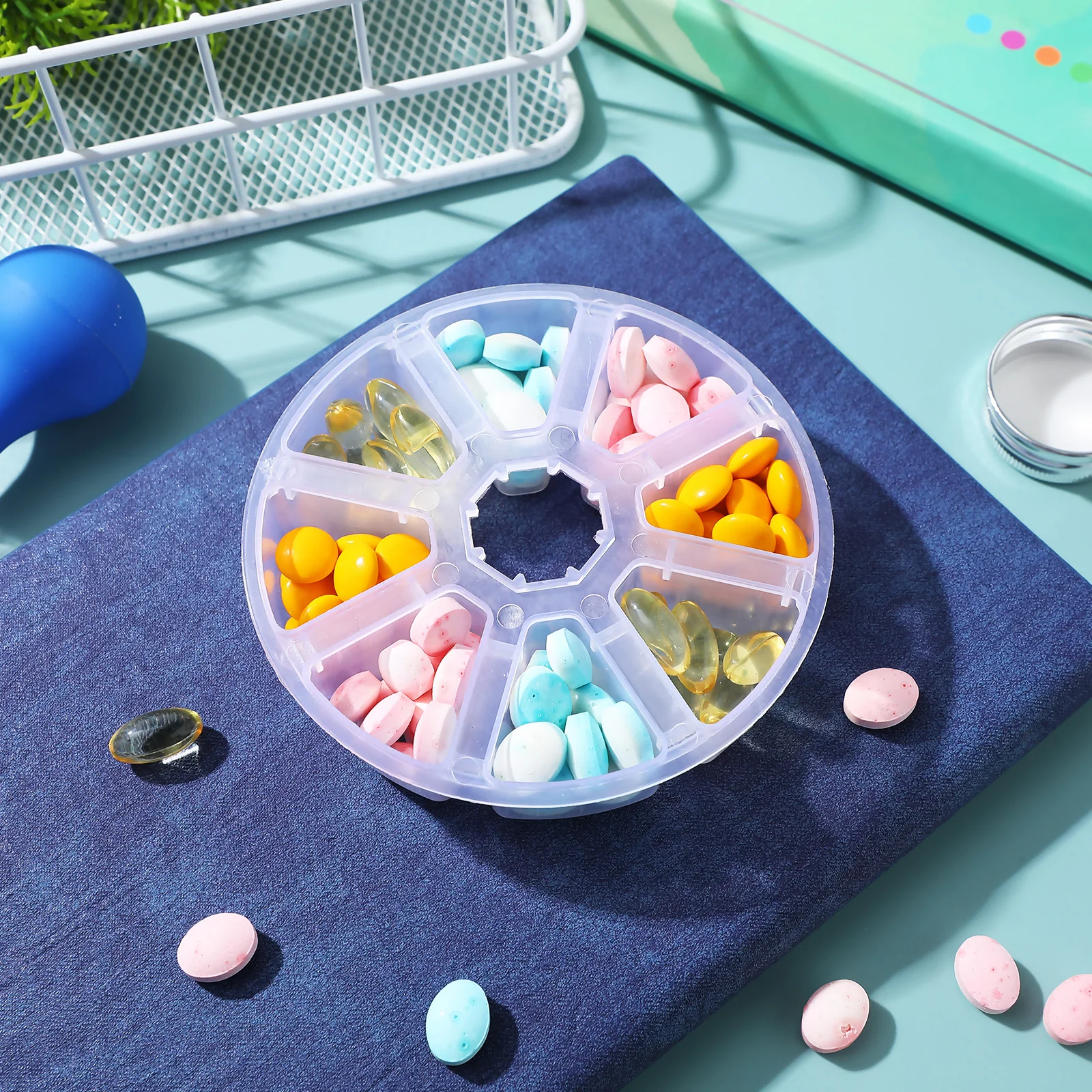 

10pcs Round Beaded Storage Box Container Dividers Desktop Plastic Organizer Jewelry Suppliesplastic Box Compartments