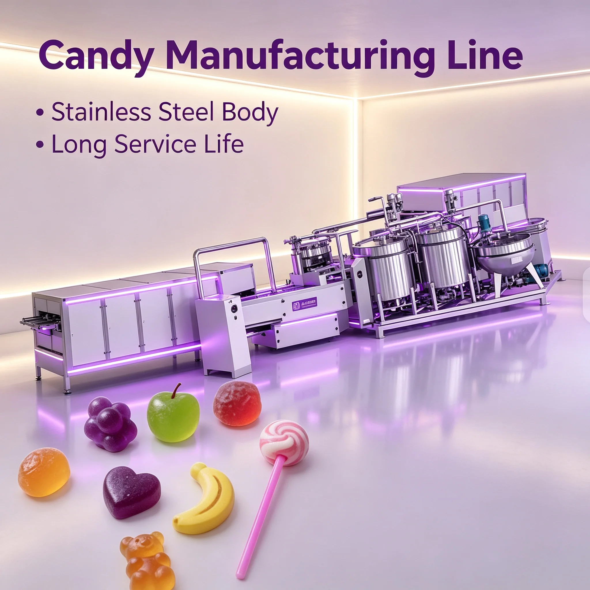 Confectionery Forming Production Line Automatic Lollipop Molding Machine for Fruit Sour Hard Candy Manufacturing Customized