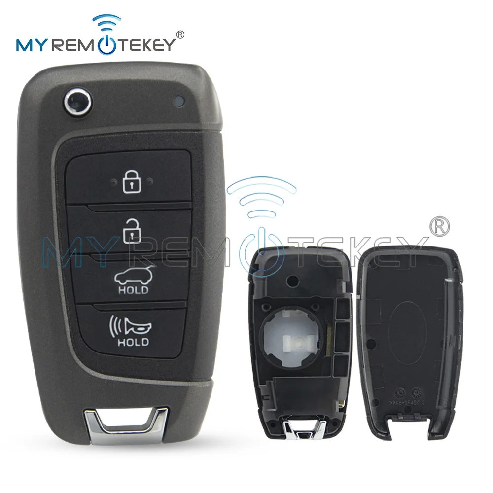 REMTEKEY Flip key shell 4 button for 2018-2021 Hyundai Santa Fe Veloster  FCC TQ8-RKE-4F39