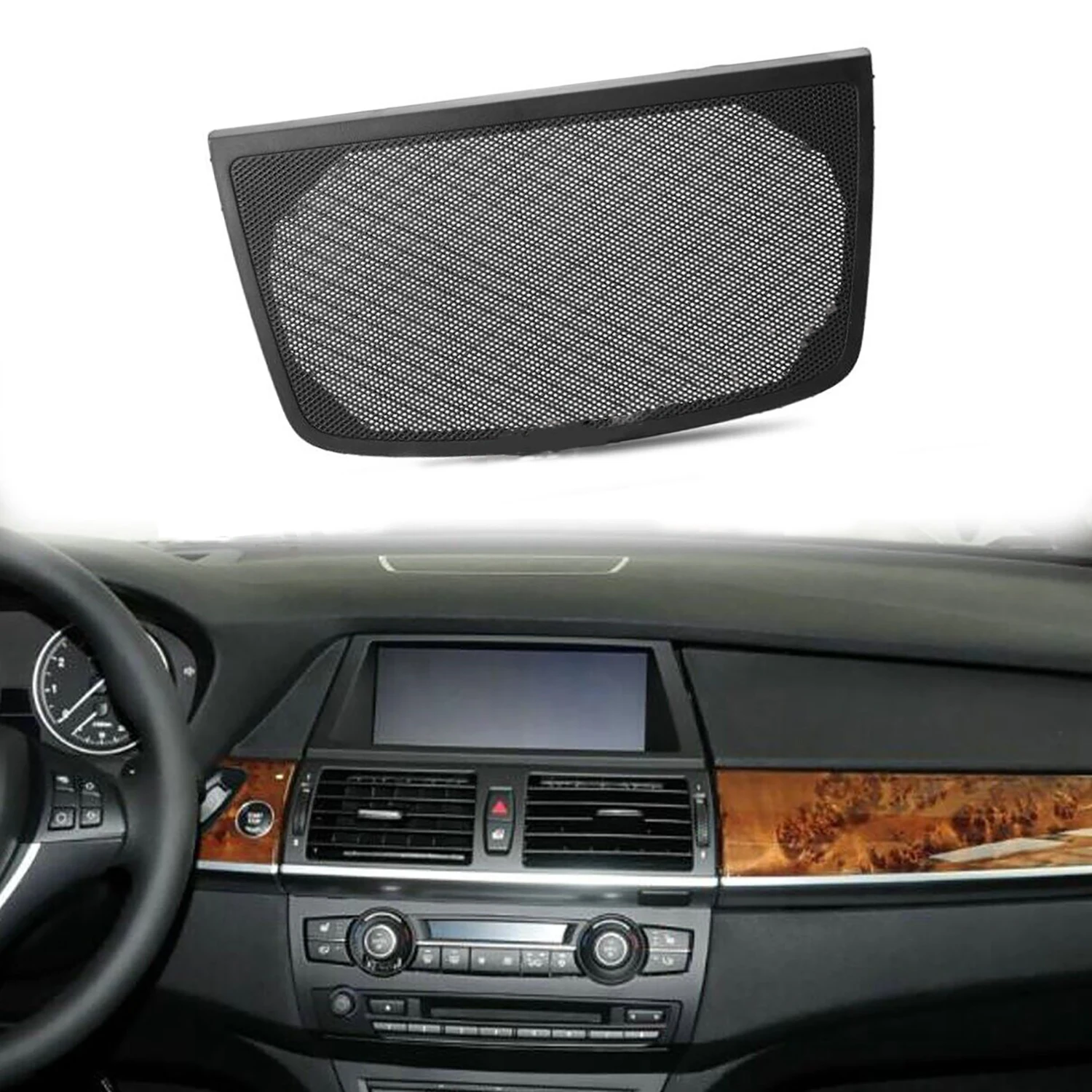 Auto Black Car Dash Loud Speaker Cover Grille Panel 514571691796 For BMW X5 E70 X6 E71