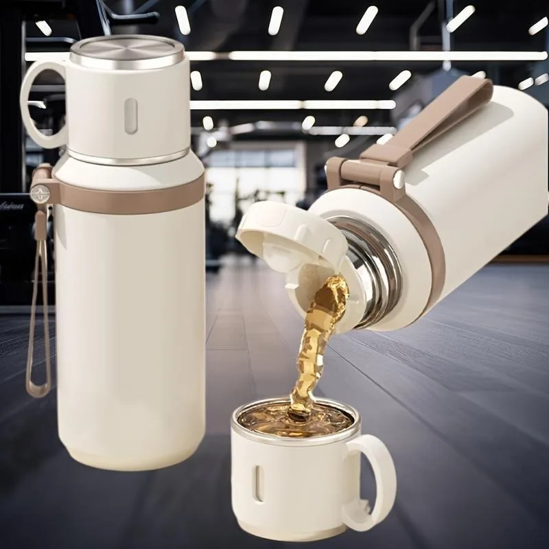 

600ml Sports Thermal Water Bottle 316 Stainless Steel Insulated Thermos Bottle Leak-Proof with Flip Lid for Gym Cycling Hiking