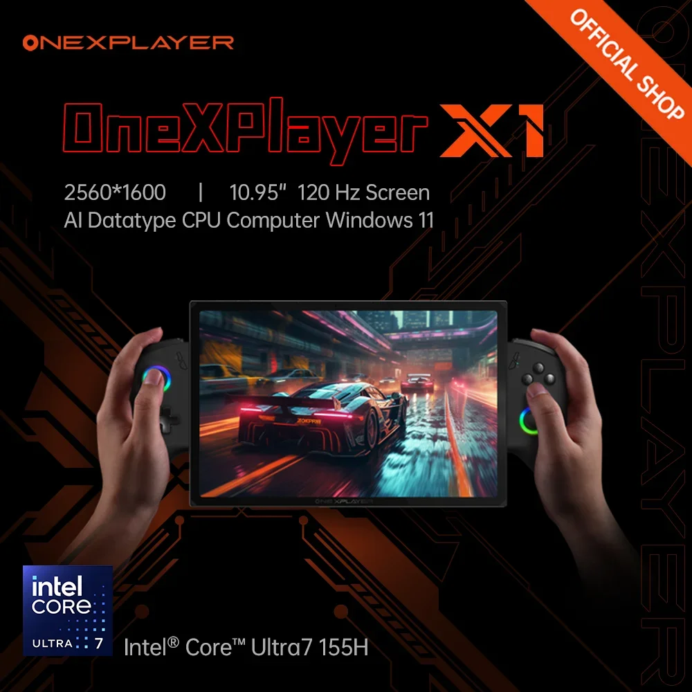 Onexplayer x1 Intel Core Ultra 7 155h 3 in 1 Laptop Tablet Handheld-Spiele konsole 10.95 "Hz ai Datatype CPU-Computer gewinnen 11