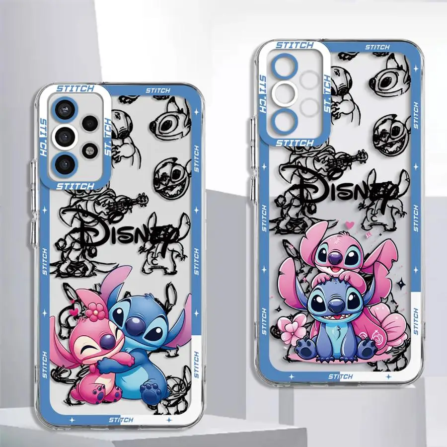 Cute Disney Stitch Phone Case for Samsung Galaxy A21s A52s A06 A02 A03s A71 4G A51 A10s A20s A50s A31 A04e A05s Clear Soft