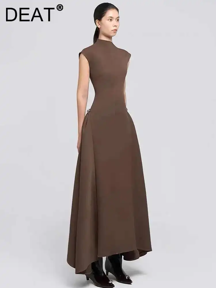 DEAT Elegant Dress Asymmetrical Sleeveless Slim Waist Pleated Big Swing Women's Evening Party Dresses 2026 Spring New 13DL627 - AliExpress 200000345 DEAT Elegant Dress Asymmetrical Sleeveless Slim Waist Pleated Big Swing Women's Evening Party Dresses 2026 Spring New 13DL627 - AliExpress 200000345