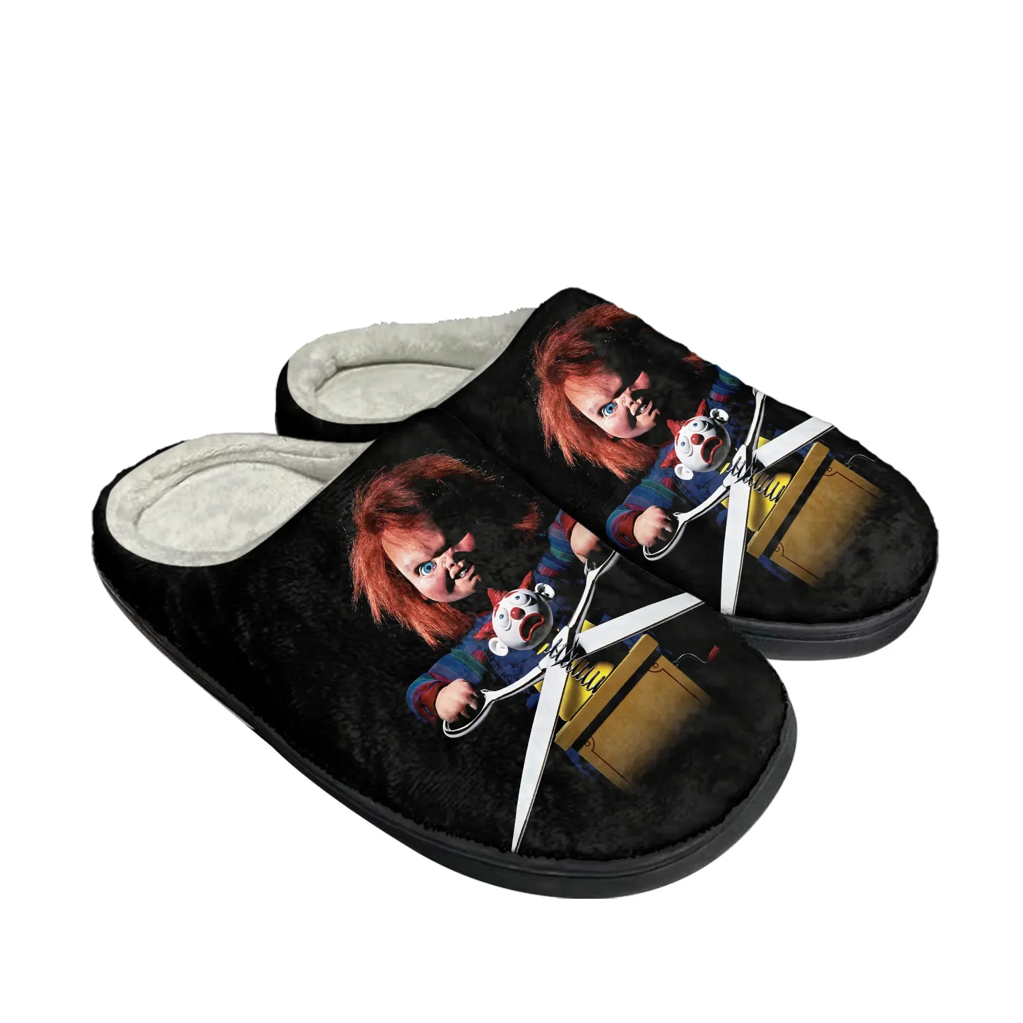 Horror Childs sandal kustom katun rumah Chucky sandal Pria Wanita sepatu hangat tetap kasual mewah sandal pasangan