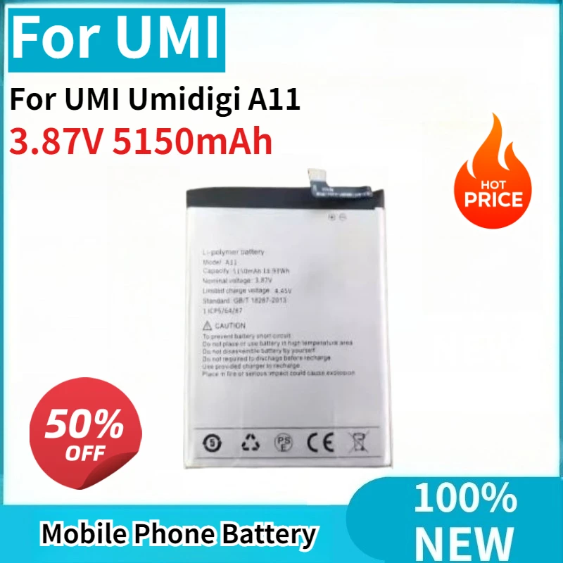 

Brand-New Replaceable Battery 3.87V 5150mAh High Quality for UMI Umidigi A11 Mobile Phone