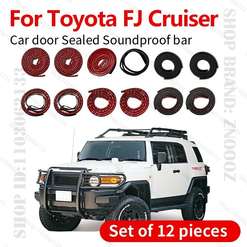 

For Toyota FJ Cruiser Car Door Seal Strip Rubber Double Layer Sealing Protector Soundproof Strip Dustproof Seal Strip 12PCS Set