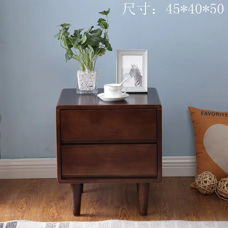 LLMMM  solid wood bedside table simple modern storage bedside table small bedroom matching furniture