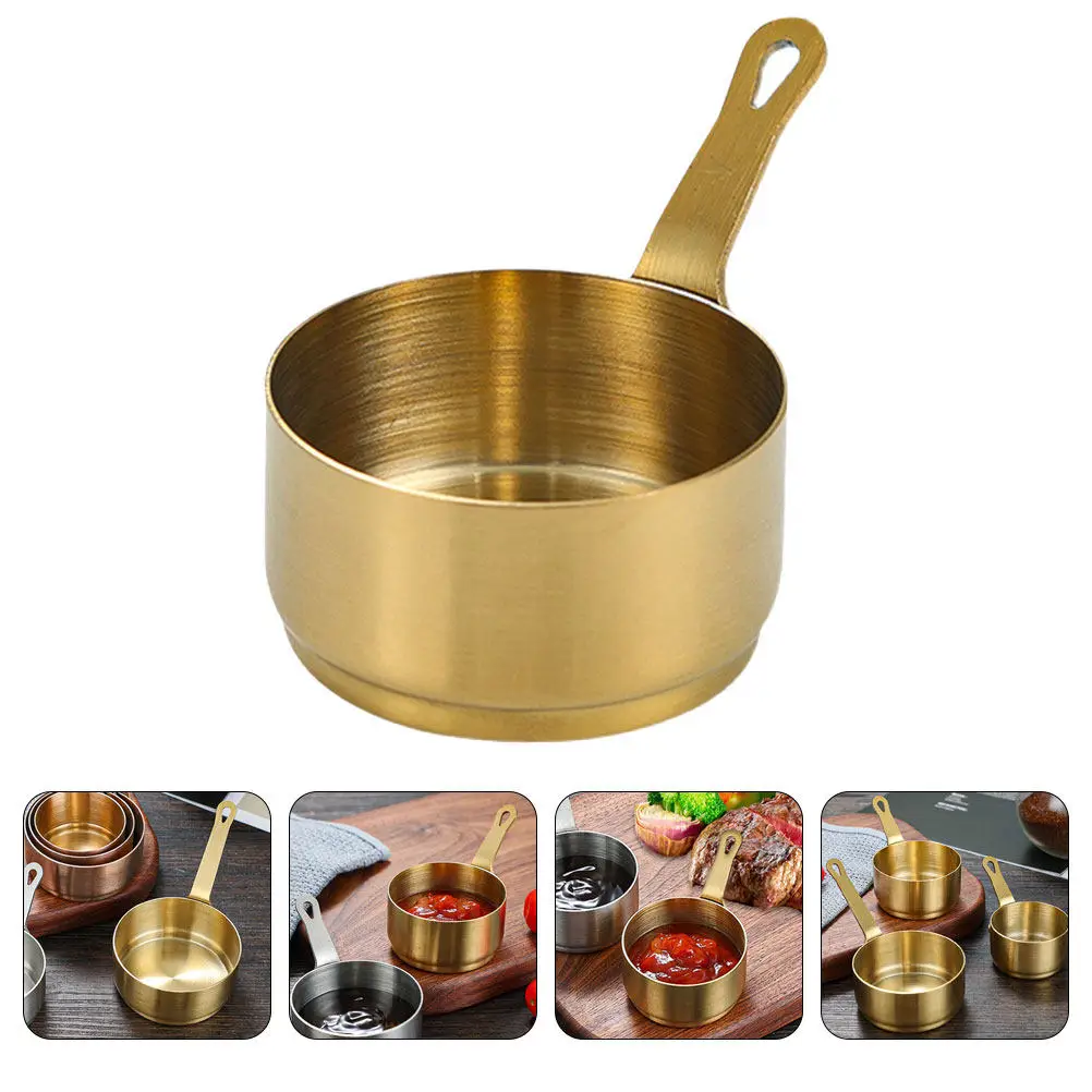 Tazón para Salsas de Acero Inoxidable con Asa para Ketchup, Barbacoa, Salsa de Tomate, Tazón para Condimentos