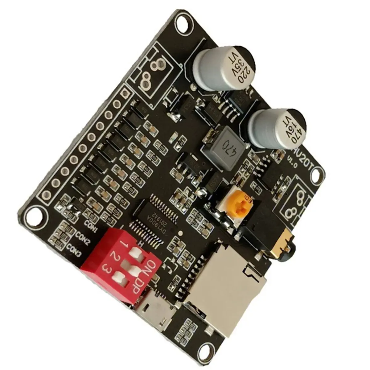 DY-HV20T 12V/24V Power Supply10W/20W Voice Playback Module Supporting Micro-SD Card MP3 Music Player for