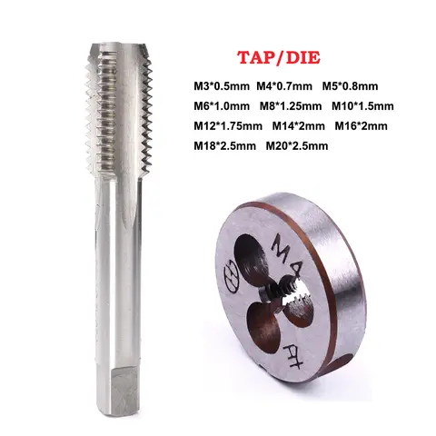 1pc 왼손 스레드 탭 다이 M3 M4 M5 M6 M8 M10 M12 M14 M16 M18 M20 HSS 미터법 핸드 탭 다이 스트레이트 플루트 나사 스레드 탭