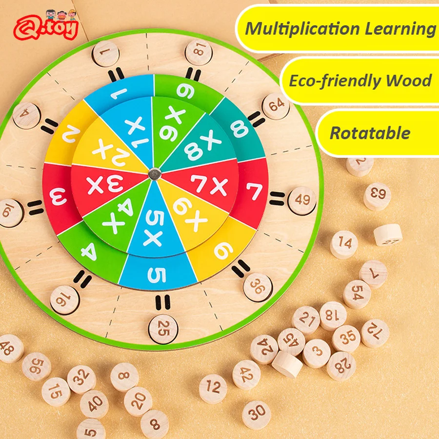

Детские развивающие Математические Игрушки, деревянный вращающийся стол для умножения для детей, Обучающие учебные пособия