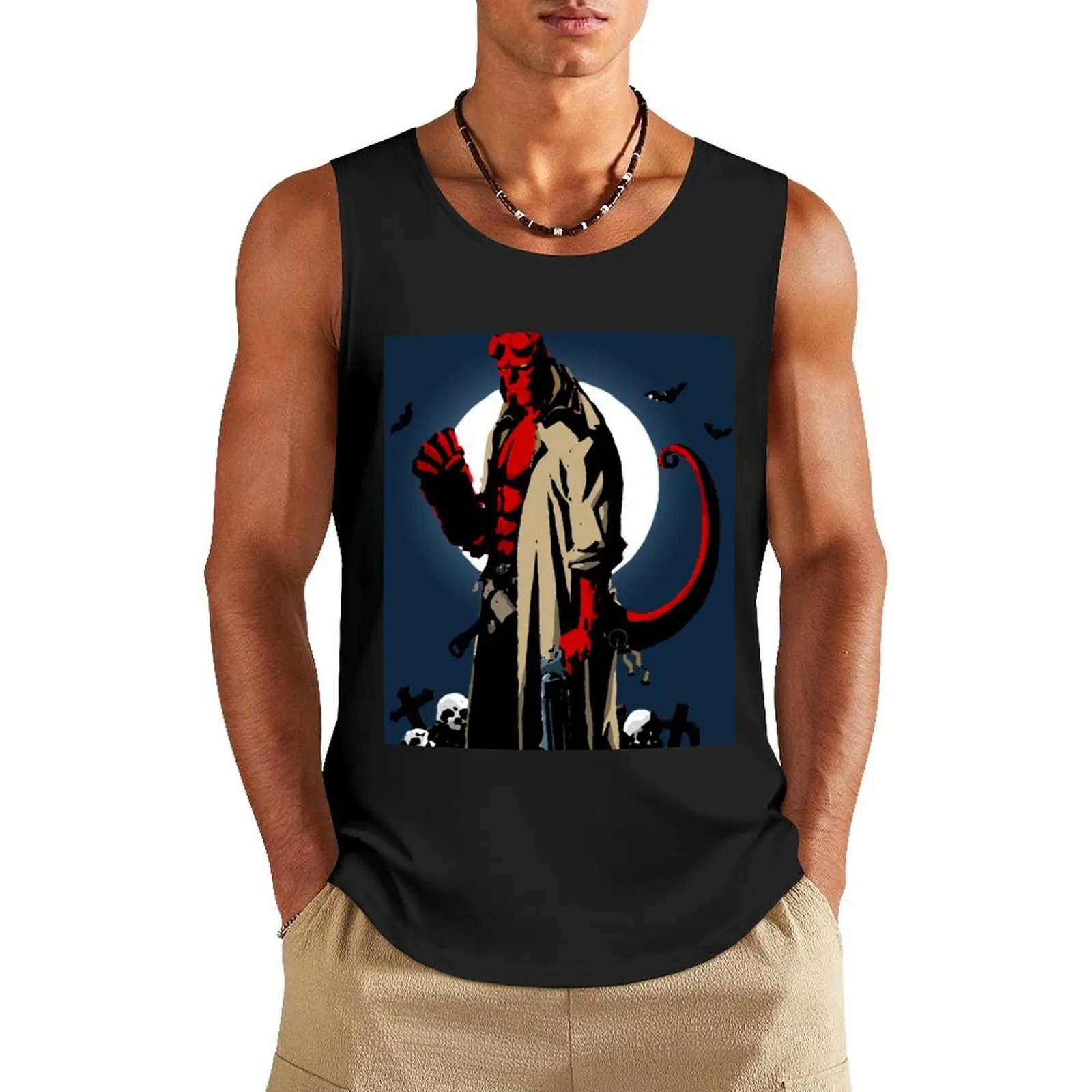 Hellboy Tank Top muscular man man vest bodybuilding t shirt