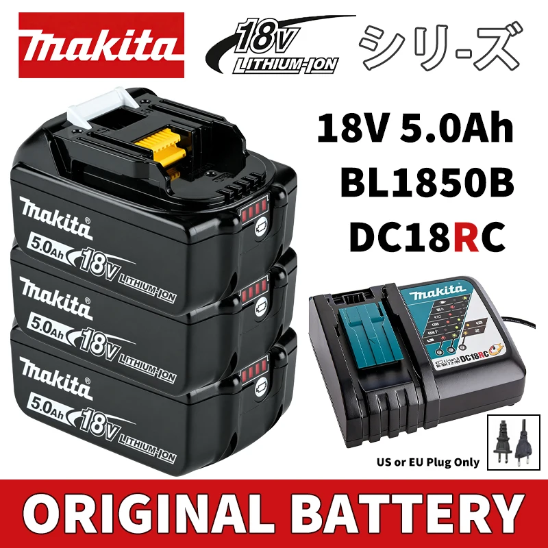 

Оригинальный аккумулятор Makita 18В 5Ач 6Ач 9Ач Li-Ion для электроинструментов, модели BL1850B BL1860B BL1890B, с зарядным устройством DC18RC