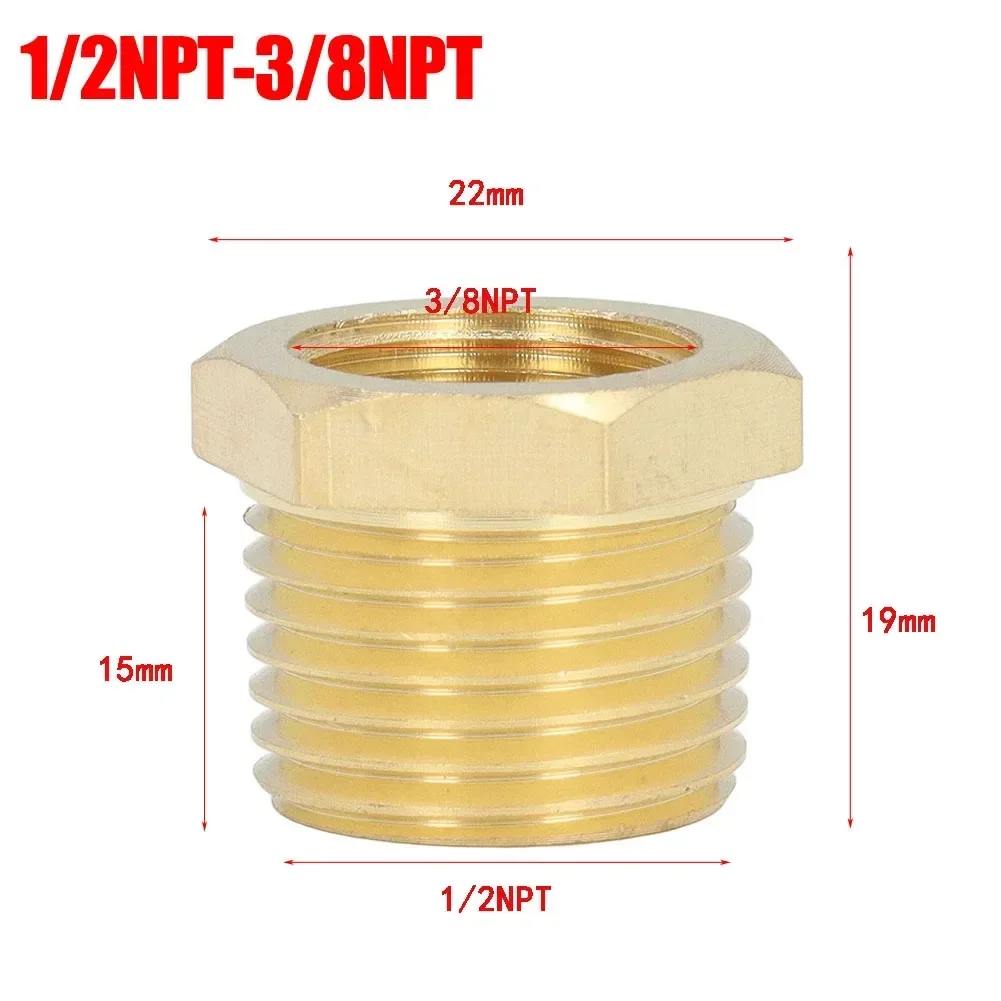 Messing Adapter Fitting Verminderen Hexagon Bush Bus Man-vrouw Connector Brandstof Water 1/8NPT-1/4NPT 3/8NPT-1/4NPT1/2NPT-3/8NPT