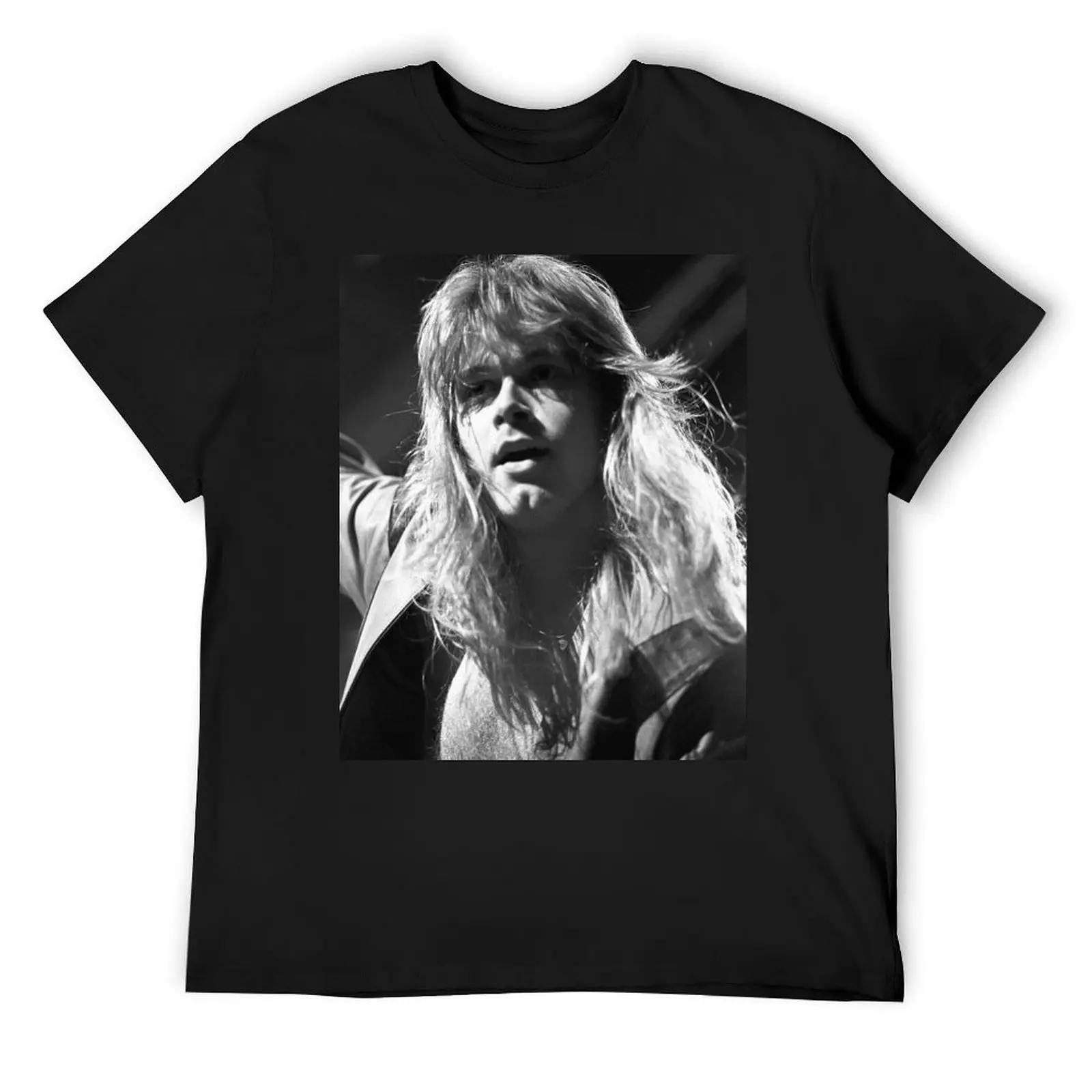 

Michael Kiske - Helloween - BW Photograph T-Shirt sublime customs cotton man t-shirts Funny t-shirt cotton t shirt men