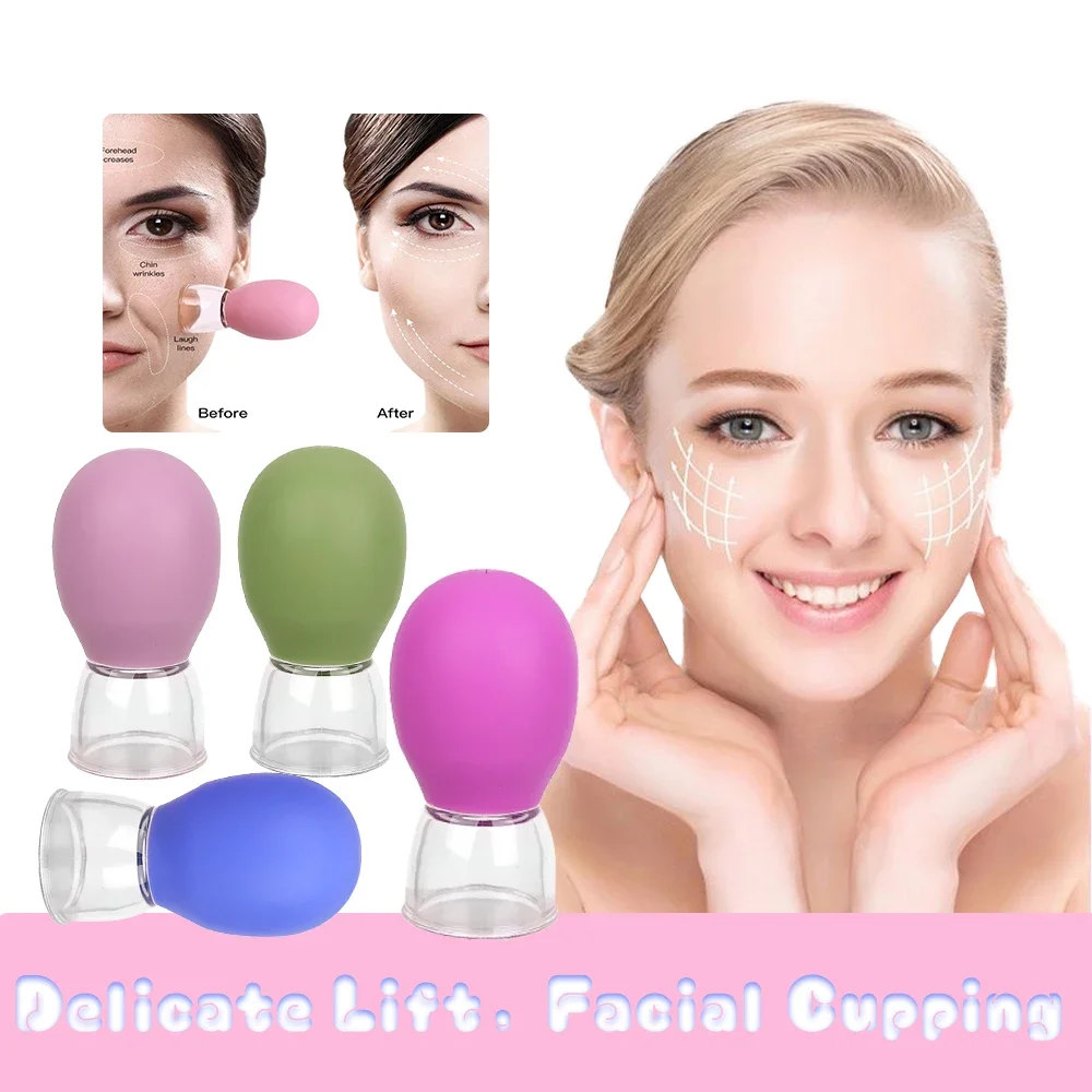 Vacuum Negative Pressure Lifting Face Cupping Device Beauty Dredging Meridians Face Shaping Silicone Cupping Relaxation Tool